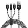 Dux Ducis - (1.20m) 3in1 USB Ladekabel Nylon Geflecht - Apple Lightning / Micro USB / USB C Online Shop - 1