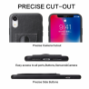 Fierre Shann Full Coverage Protective Leather Case for iPhone XR, with Holder & Card Slot (Black)