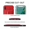 Fierre Shann For iPhone X / XS Full Coverage Protective Leather Case with Holder & Card Slot(Red)