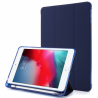 iPad Mini 4 Airbag Horizontal Flip Leather Case with Three-fold Holder (Dark Blue)