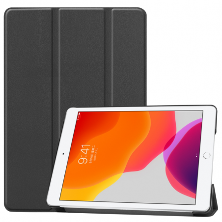 iPad 10.2 Custer Texture Horizontal Flip Smart PU Leather Case with Sleep / Wake-up Function & Three-folding Holder (Black)