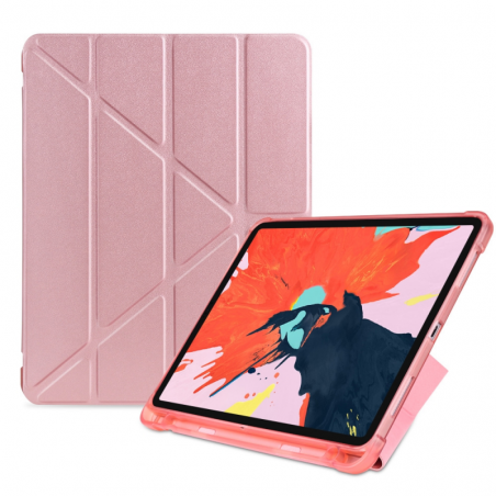 Multi-folding Shockproof TPU Protective Case for iPad Pro 11 inch (2018), with Holder & Pen Slot (Black)