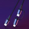 Baseus - twins 2 in 1 kabel  Type-C nach Type-C 60W (20V/3A)+ Lightning iPhone 18W (9V/2A)