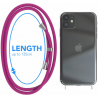 Handykette kompatibel mit iPhone 12 Pro Max Handyhülle mit Umhängeband, Handykordel mit Schutzhülle Pink