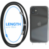 Handykette kompatibel mit iPhone 7/8 SE 2020 Handyhülle mit Umhängeband, Handykordel mit Schutzhülle Schwarz
