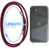 Handykette kompatibel mit iPhone 7/8/SE 2020 Handyhülle mit Umhängeband, Handykordel mit Schutzhülle Weinrot