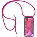 Handykette kompatibel mit iPhone 12 Handyhülle mit Umhängeband, Handykordel mit Schutzhülle Pink