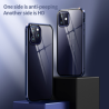 Doppelseitiges gehärtetes Glas mit magnetischer Adsorption Metallrahmen HD-Bildschirmhülle für iPhone 12 / 12 Pro (Silber)
