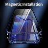 Doppelseitiges gehärtetes Glas mit magnetischer Adsorption Metallrahmen HD-Bildschirmhülle für iPhone 12 / 12 Pro (Silber)
