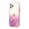 Für iPhone 12 / 12 Pro Marmormuster Glitzerndes Pulver Stoßfestes TPU + Acryl-Schutzhülle mit abnehmbaren Tasten (Lila)