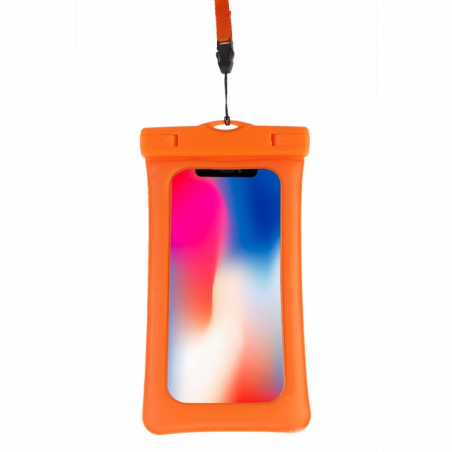 PVC Transparent Airbag Universal Waterproof Bag with Lanyard for Smart Phones below 5.5 inch (Orange)