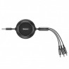 Baseus Golden Loop 3 in 1 Elastisch Lade kabel USB für Micro+Lightning+type C 3.5A 1.2m Schwarz Online Shop - 4