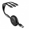 Baseus Golden Loop 3 in 1 Elastisch Lade kabel USB für Micro+Lightning+type C 3.5A 1.2m Schwarz Online Shop - 2