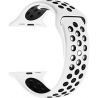 For Apple Watch Series 6 & SE & 5 & 4 44mm / 3 & 2 & 1 42mm Fashionable Classical Silicone Sport Watchband (White Black)