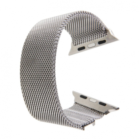 For Apple Watch 42mm Milanese Loop Magnetic Stainless Steel Watchband(Silver)