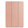 For iPad 10.2 Custer  Leather Case with Sleep / Wake-up Function & Three-folding Holder (Rose Gold)
