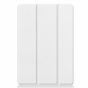 For iPad 10.2 Custer Texture Horizontal Flip Smart PU Leather Case with Sleep / Wake-up Function & Three-folding Holder (White)