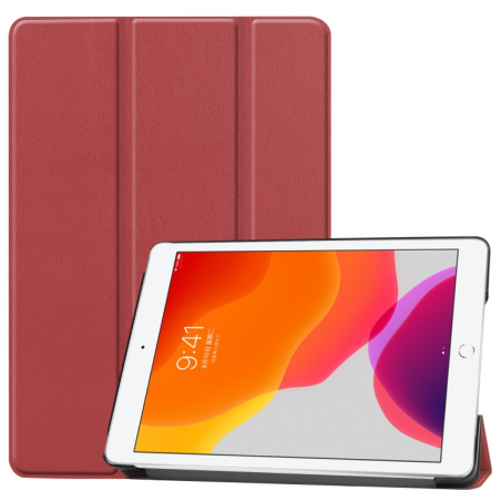 For iPad 10.2  Wake-up Function & Three-folding Holder (Wine Red)
