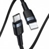 Baseus Cafule Kabel Typ C zum iPhone Lightning 18W 1m Grau + Schwarz Online Shop - 3