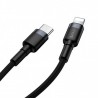 Baseus Cafule Kabel Typ C zum iPhone Lightning 18W 1m Grau + Schwarz Online Shop - 5