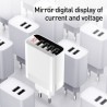 BASEUS Mirror Lake Digital Display 4-Port Travel Charger 30W Wall Charger [EU Plug] - White Online Shop - 7