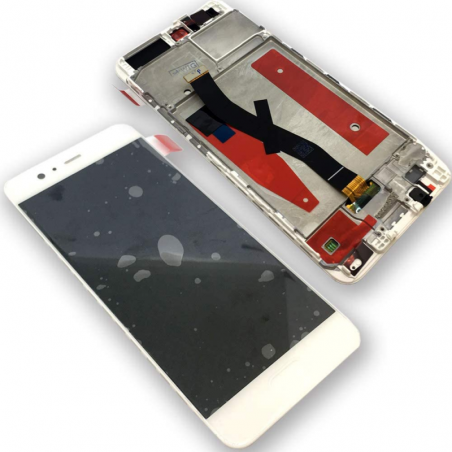 Huawei P10 LCD-Display Weiss mit Rahmen, Touchscreen-Ersatz