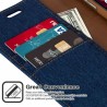 İPhone 11 PRO MAX - Mercury Goospery Canvas Diary Geldbörse Tasche / Etui - Blau
