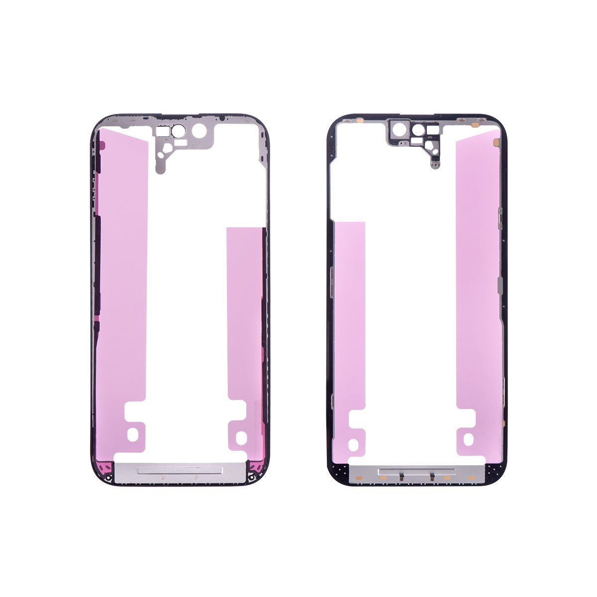 Apple iPhone 15 Pro Max LCD Frame - Repart - Front Bezel with Glue - 10 PCS - Black