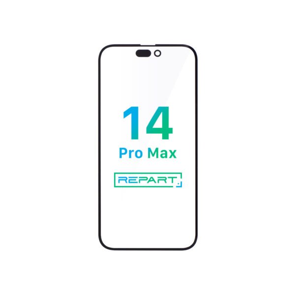Apple iPhone 14 Pro Max Glass - Repart - with Front Bezel and OCA Glue - 10 PCS - Black