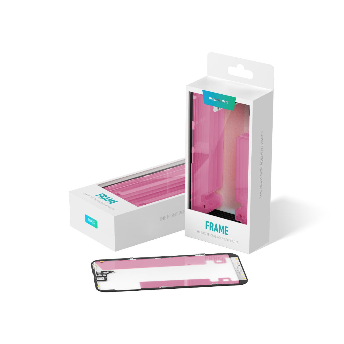Apple iPhone 15 Pro Max LCD Frame - Repart - Front Bezel with Glue - 10 PCS - Black – Bild 3