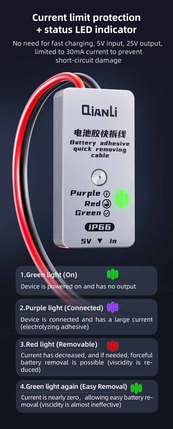 QIANLI iP66 Battery Adhesive Quick Removing Cable - For iPhone – Bild 4