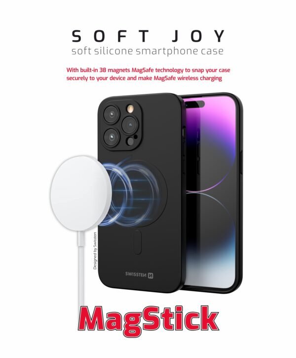 Swissten iPhone 16 Plus Soft Joy Magstick Case - 35500122 - For Magsafe Charging - Black – Bild 4