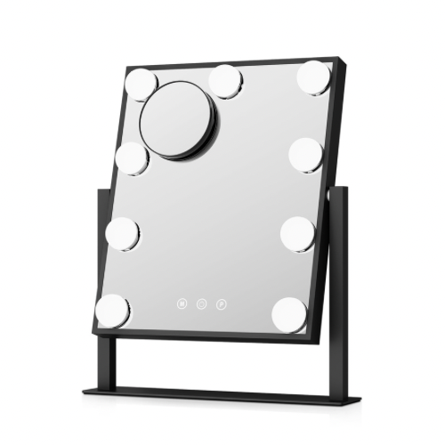 Schwarzer LED Schminkspiegel