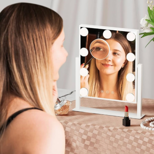 Weißer LED Schminkspiegel – Bild 3