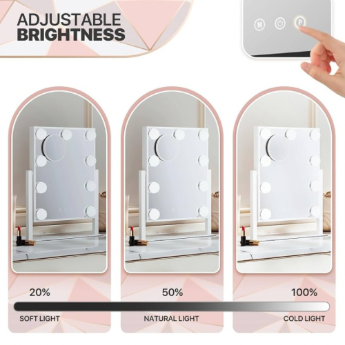 Weißer LED Schminkspiegel – Bild 5