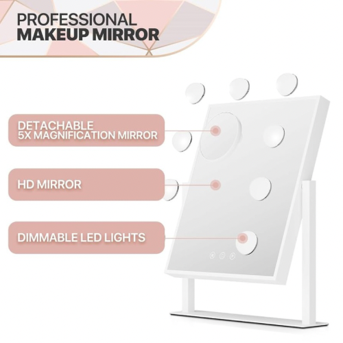 Weißer LED Schminkspiegel – Bild 6