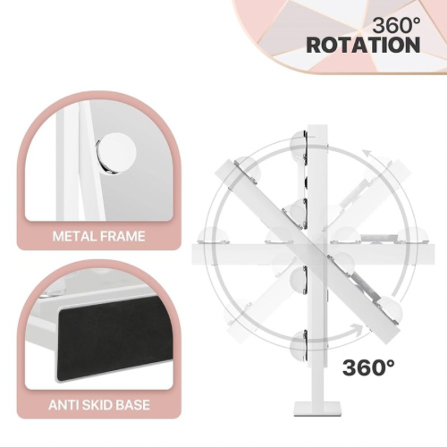 Weißer LED Schminkspiegel – Bild 7