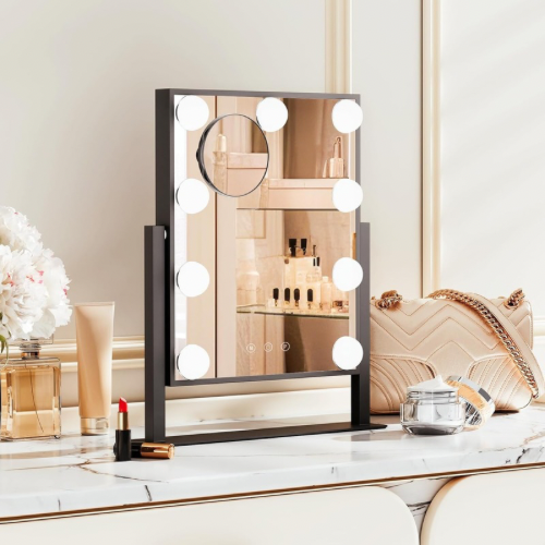 Schwarzer LED Schminkspiegel – Bild 2