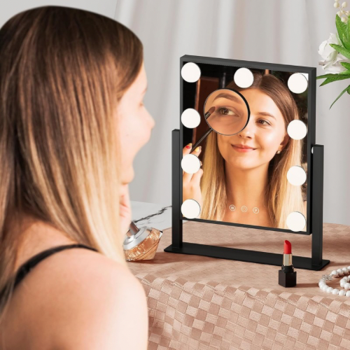 Schwarzer LED Schminkspiegel – Bild 3