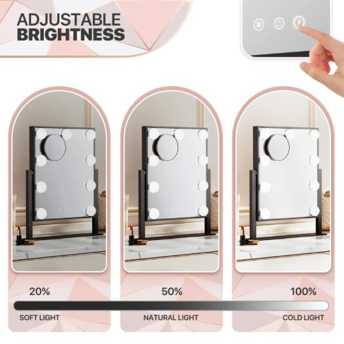 Schwarzer LED Schminkspiegel – Bild 5