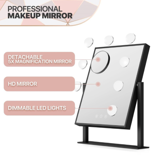 Schwarzer LED Schminkspiegel – Bild 6