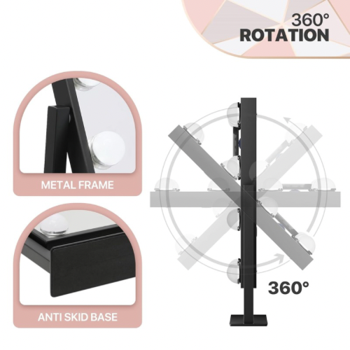 Schwarzer LED Schminkspiegel – Bild 7