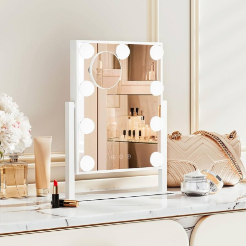 Weißer LED Schminkspiegel – Bild 2