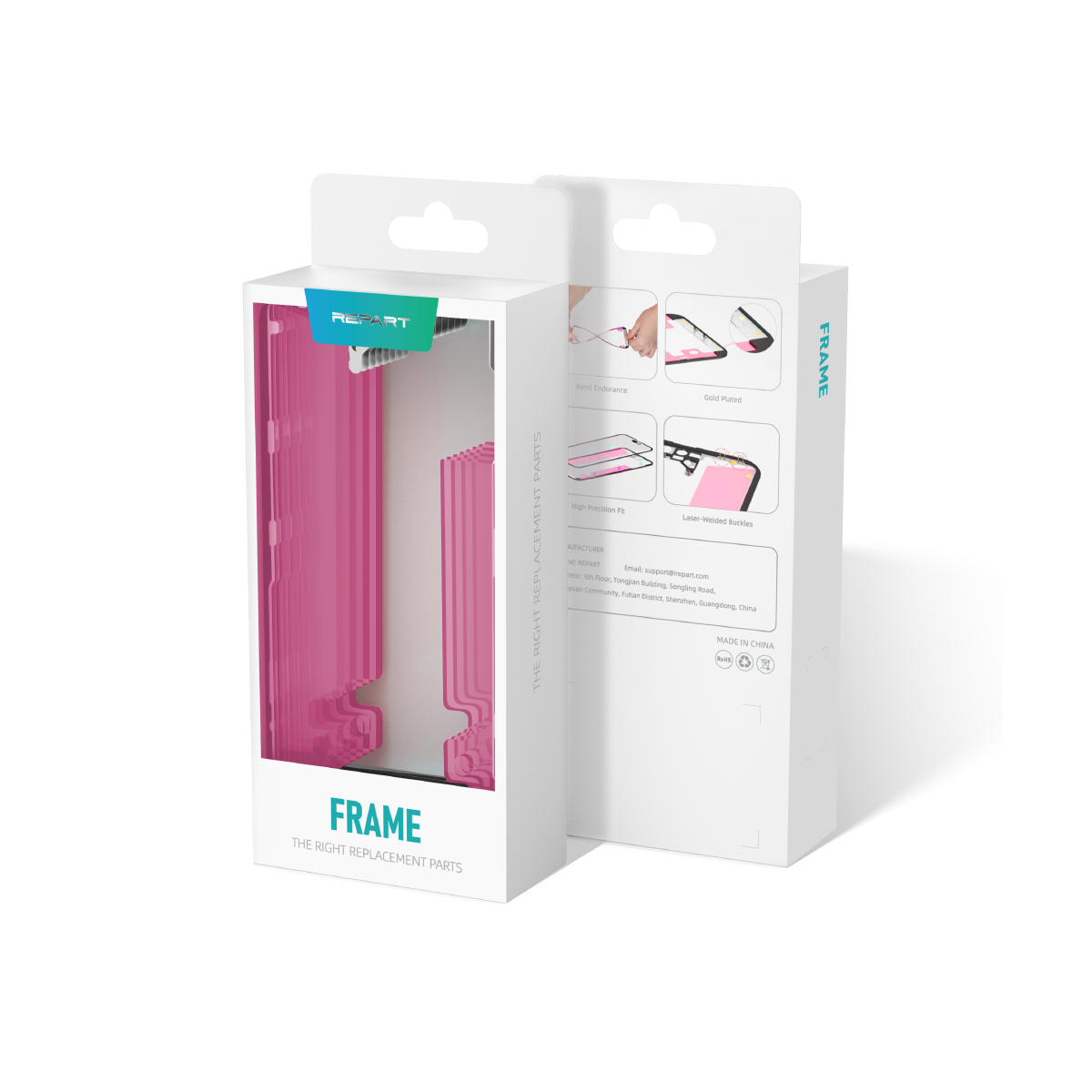 Apple iPhone 12 Mini LCD Frame - Repart - Front Bezel with Glue - 10 PCS - Black – Bild 2