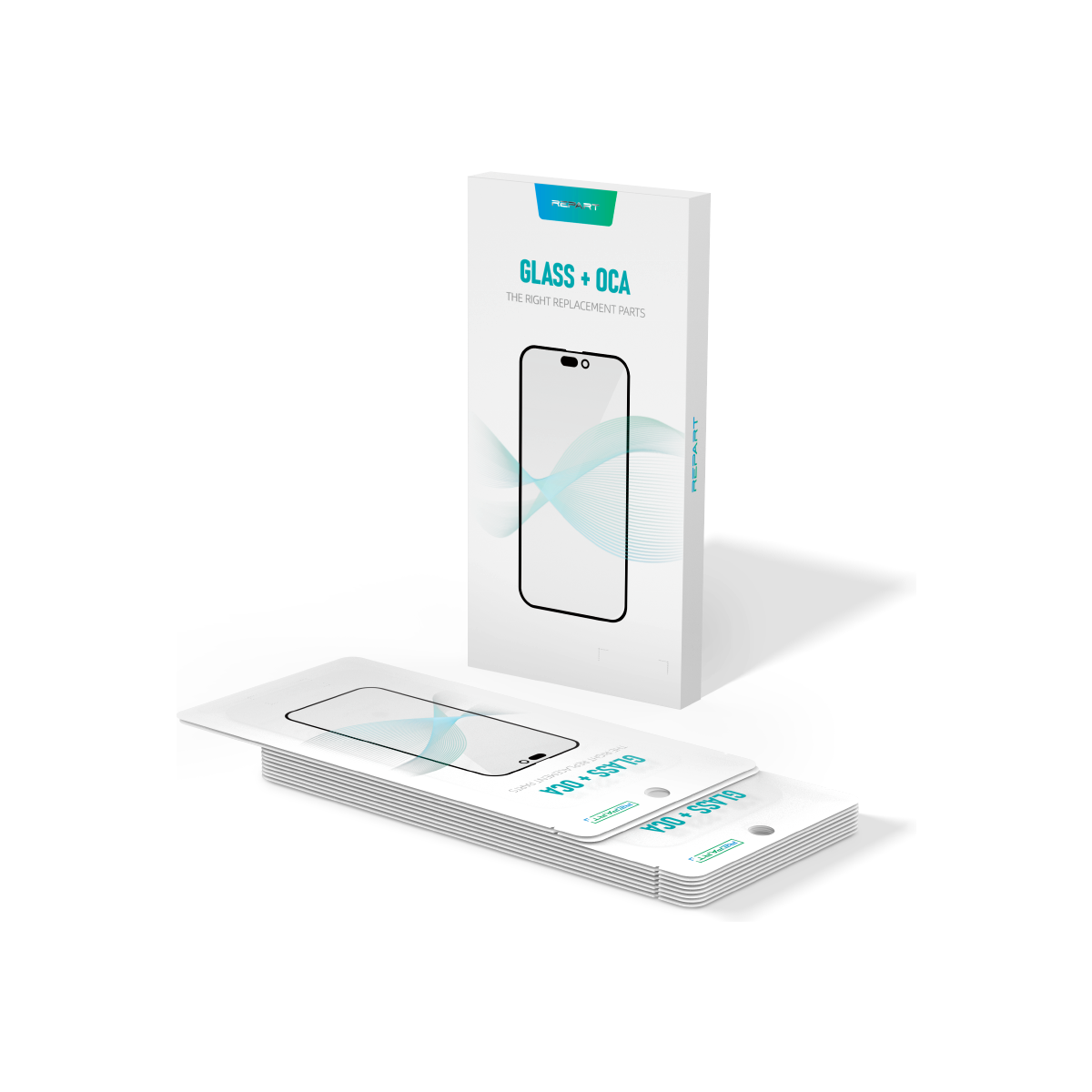 Apple iPhone 12 Mini Glass - Repart - with Front Bezel and OCA Glue - 10 PCS - Black – Bild 3