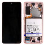 Samsung SM-G991B Galaxy S21 LCD Display + Touchscreen + Frame - GH82-24716D/GH82-24718D - With Battery - Pink