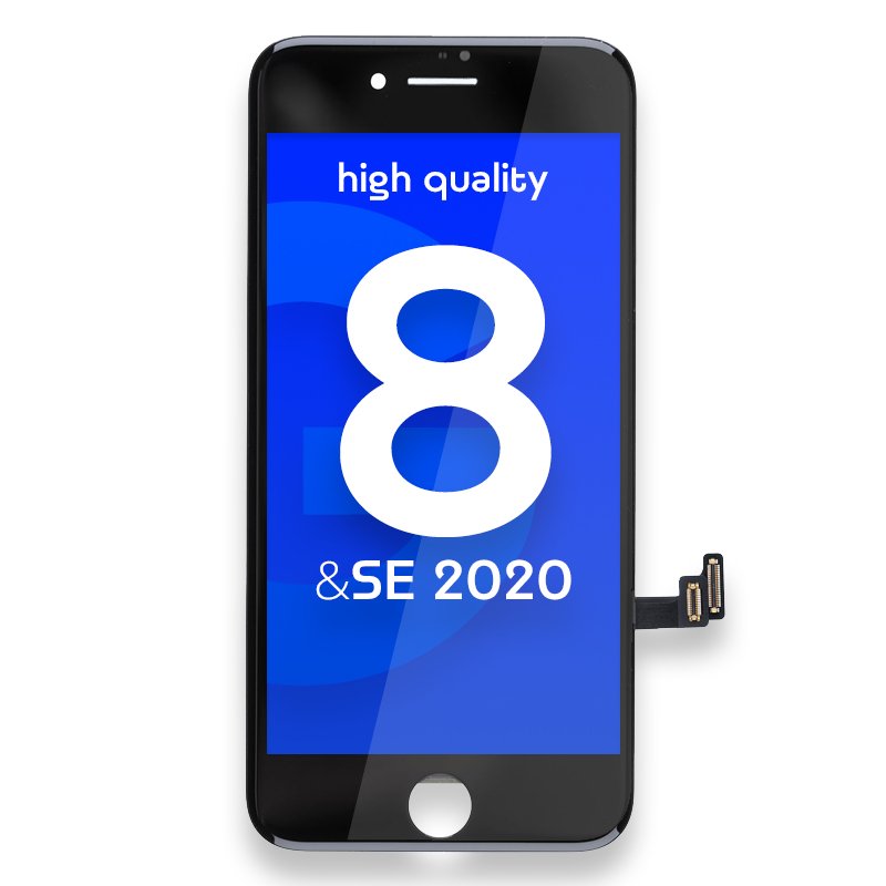 Apple iPhone 8/iPhone SE (2020) LCD Display + Touchscreen - High Quality - Black