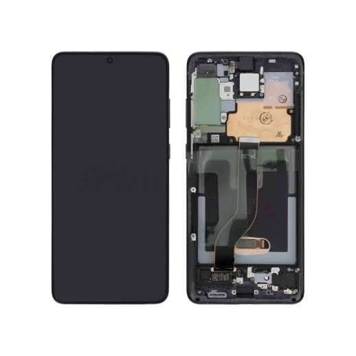 Samsung G985F Galaxy S20 Plus/G986F Galaxy S20 Plus 5G LCD Display + Touchscreen + Frame - GH82-31441A/GH82-31442A/GH82-31444A/GH82-31445A - (No Camera) - Black