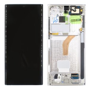 Samsung SM-S908B Galaxy S22 Ultra LCD Display + Touchscreen + Frame - GH82-27488C/GH82-27489C - White