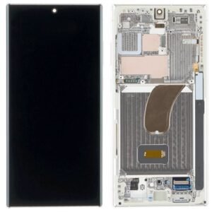 Samsung SM-S918B Galaxy S23 Ultra LCD Display + Touchscreen + Frame - GH82-30465B-SA/GH82-30466B-SA - (Self-Assembled) - Cream